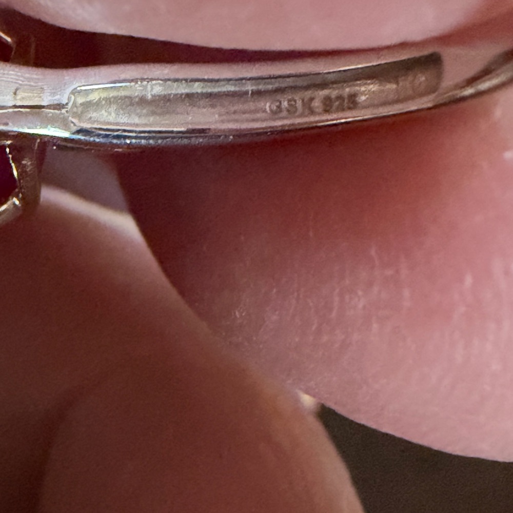 925 Sterling Silver Oval Ruby Solitaire Ring Size… - image 6